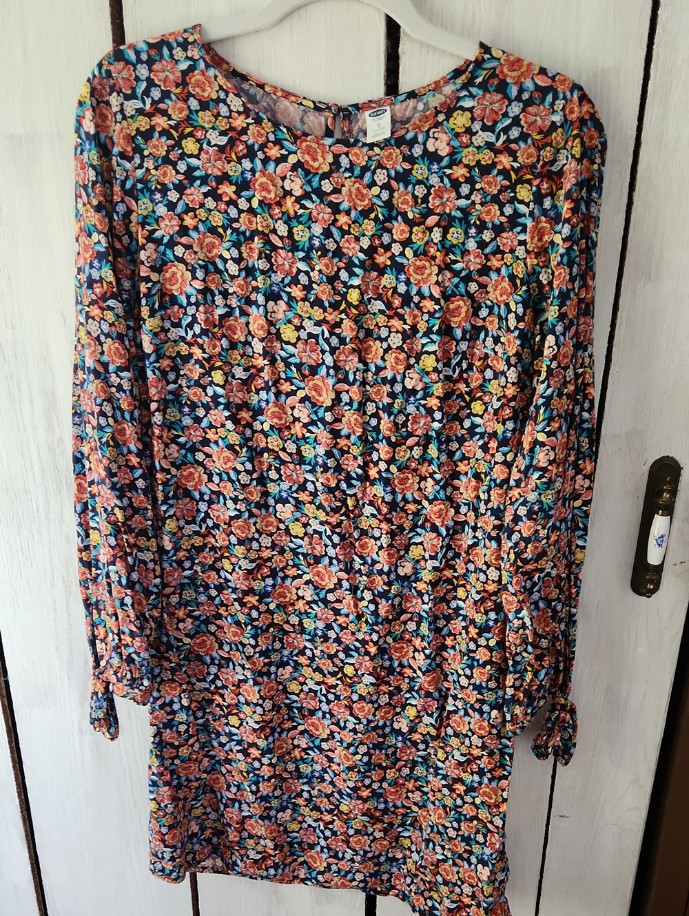 Old Navy Multicolor Floral Long Sleeved Shift Dress Size Small Tall